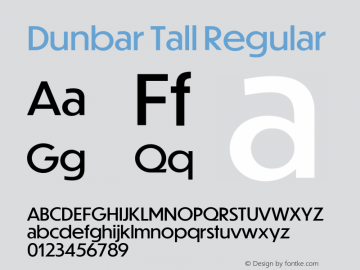 Пример шрифта Dunbar #2